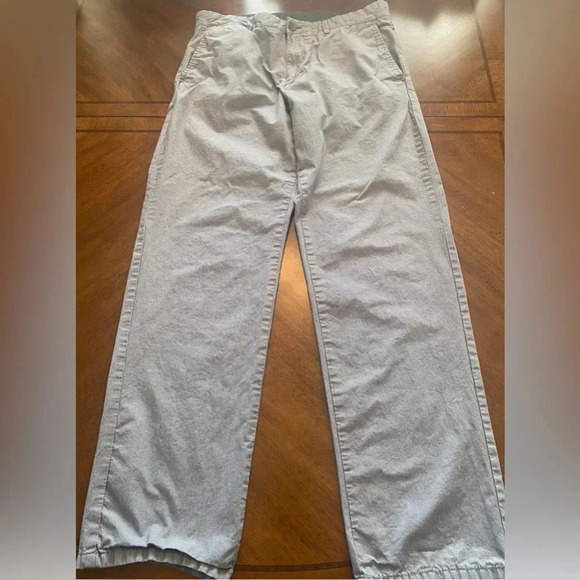 Calvin Klein Men's Blue/Gray 100% Cotton Micro Striped Career Trousers 34x32 EUC - Picture 2 of 12